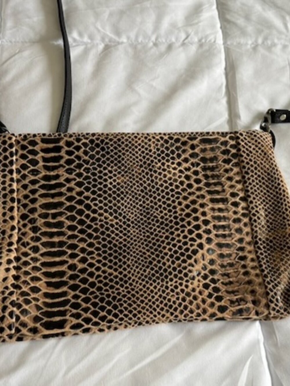 Rough & Tuble Large Marsden in Brown Destroyed Soft Snake Leather, Black Strap - Picture 4 of 10